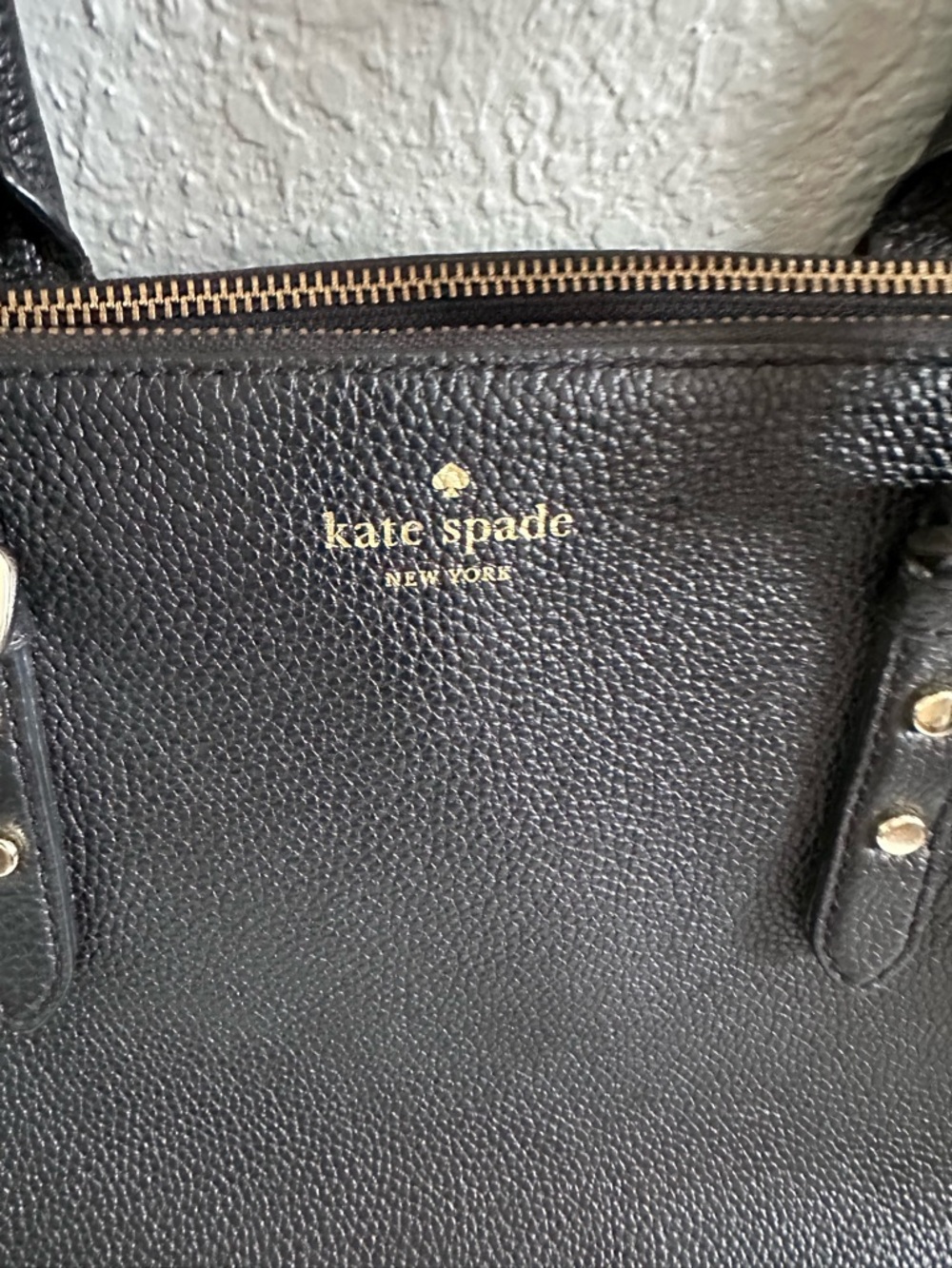 Kate Spade Black Pebbled Leather Satchel Shoulder Bag Top Handle Crossbody Tote - Picture 2 of 16